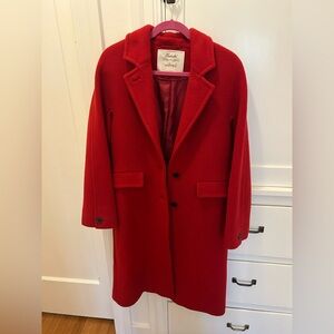 Aritzia Westbury Coat (Similar to "The Only" coat) Crimson Red, Size X-Small